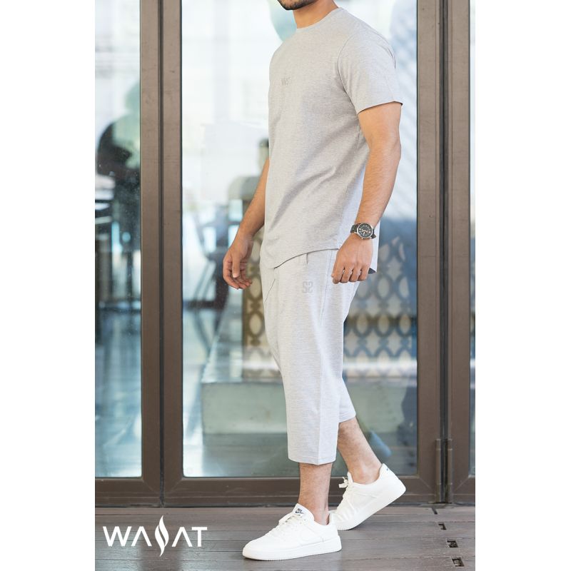 Ensemble COMBO Gris: T-Shirt et Pantacourt - Wassat