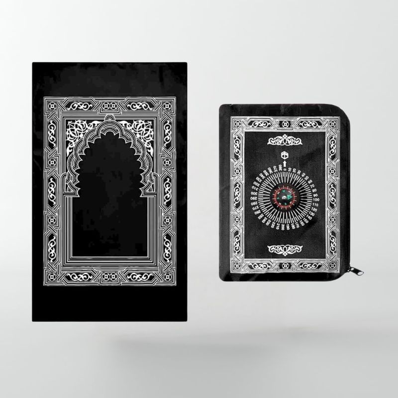 Tapis de Prière - Voyage - Format de Poche avec Boussole - Zipper
