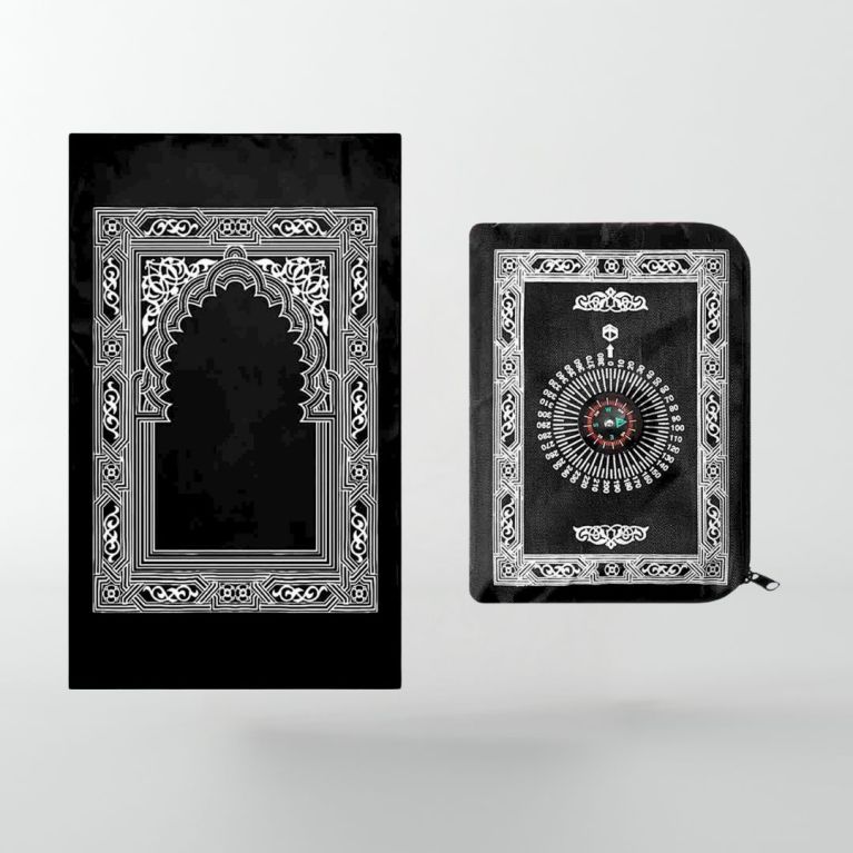 Tapis de Prière - Voyage - Format de Poche avec Boussole - Zipper