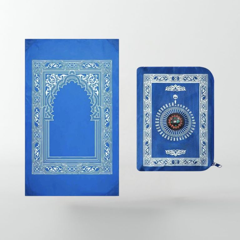 Tapis de Prière - Voyage - Format de Poche avec Boussole - Zipper Tapis de Prière - Voyage - Format de Poche avec Boussole - Zipper