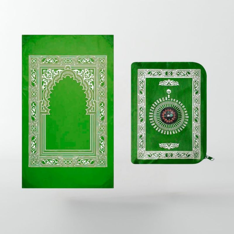 Tapis de Prière - Voyage - Format de Poche avec Boussole - Zipper