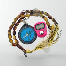 Pack Zikr Nomade – Tasbeeh 33 perles, compteur digital & boussole Qibla
