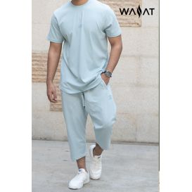 Ensemble COMBO Bleu: T-Shirt et Pantacourt - Wassat