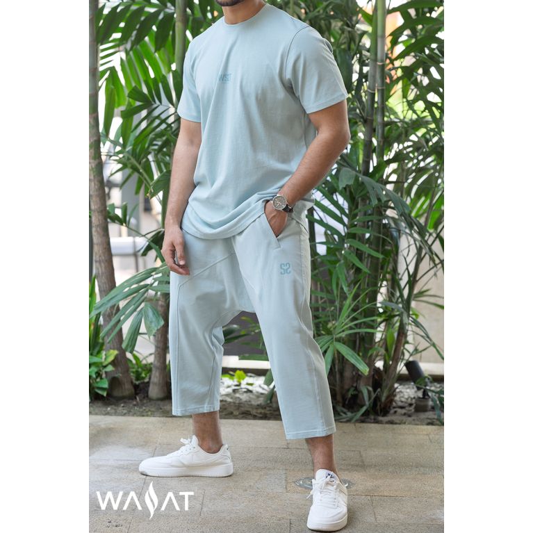 Ensemble COMBO Bleu: T-Shirt et Pantacourt - Wassat Ensemble COMBO Bleu: T-Shirt et Pantacourt - Wassat