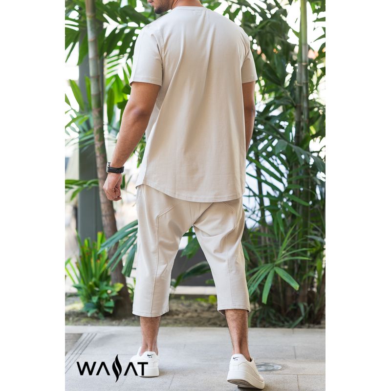 Ensemble COMBO Beige: T-Shirt et Pantacourt - Wassat