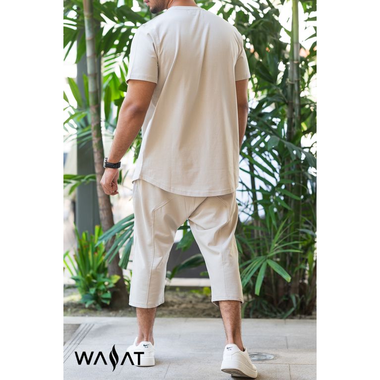 Ensemble COMBO Beige: T-Shirt et Pantacourt - Wassat