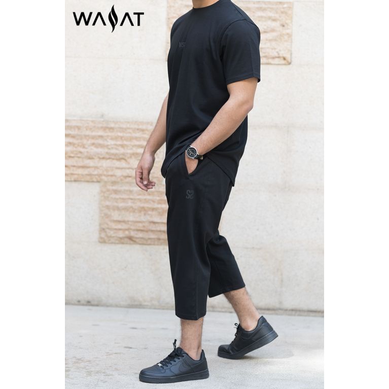 Ensemble COMBO Noir: T-Shirt et Pantacourt - Kayan Ensemble COMBO Noir: T-Shirt et Pantacourt - Kayan