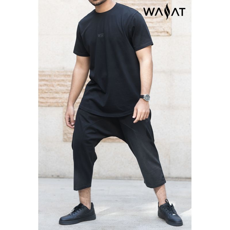 Ensemble COMBO Noir: T-Shirt et Pantacourt - Wassat