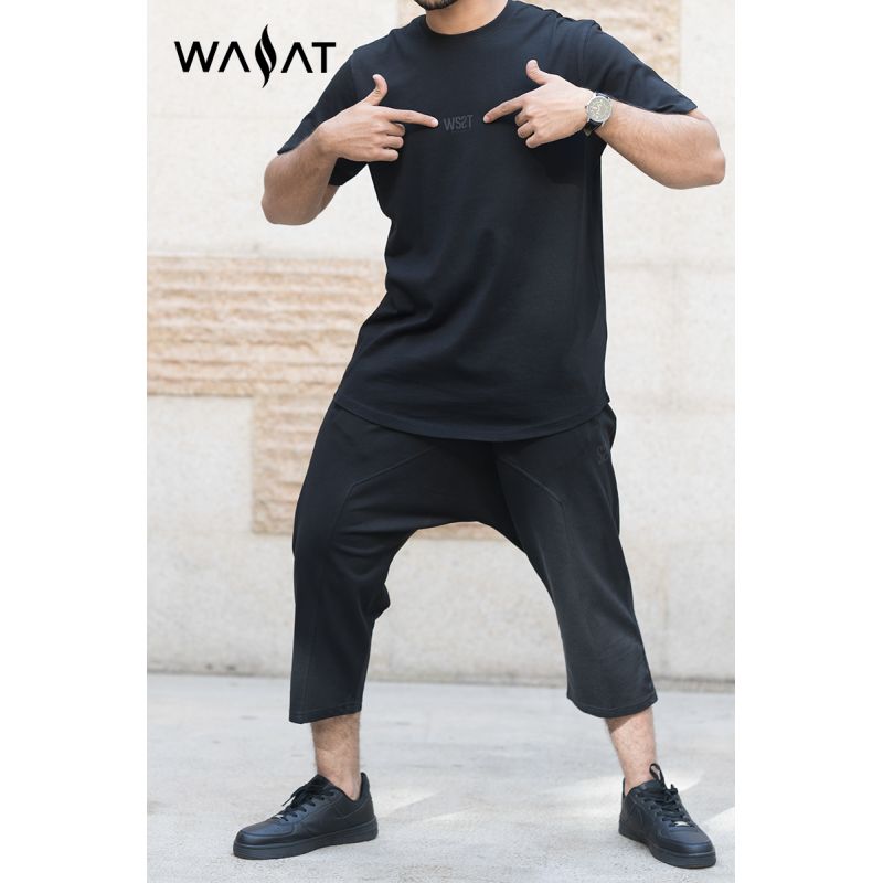 Ensemble COMBO Noir: T-Shirt et Pantacourt - Wassat