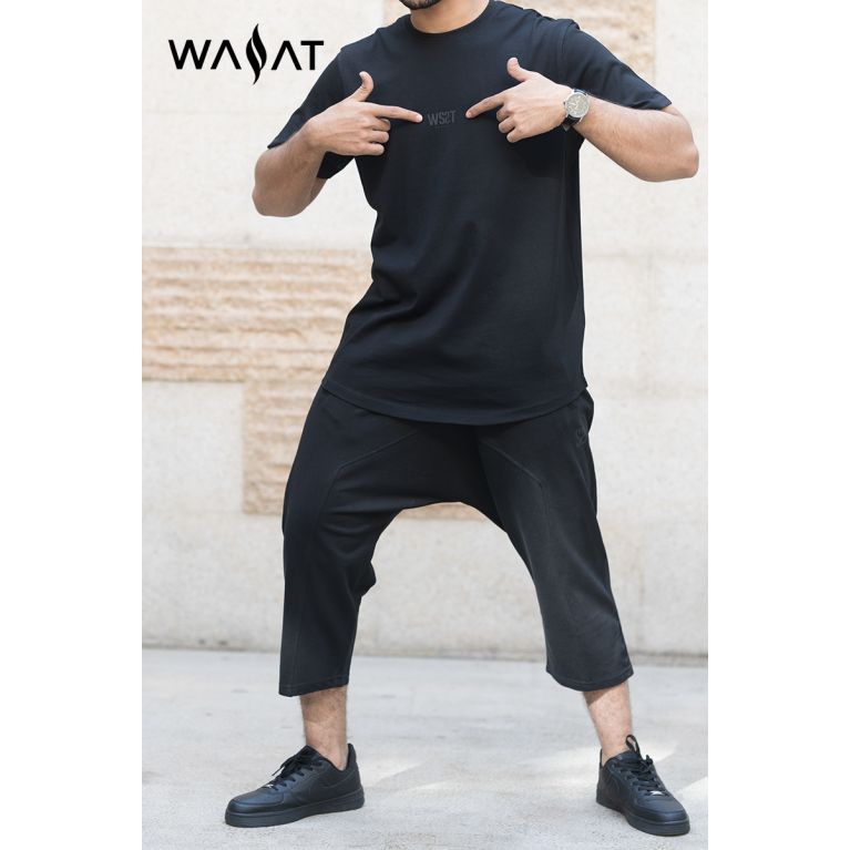 Ensemble COMBO Noir: T-Shirt et Pantacourt - Kayan Ensemble COMBO Noir: T-Shirt et Pantacourt - Kayan