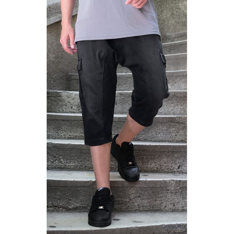 Pantacourt Cargo Jean Stretch - Qaba'il Pantacourt Cargo Jean Stretch - Qaba'il