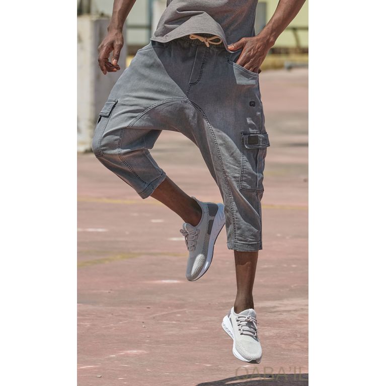 Pantacourt Cargo Jean Stretch - Qaba'il Pantacourt Cargo Jean Stretch - Qaba'il
