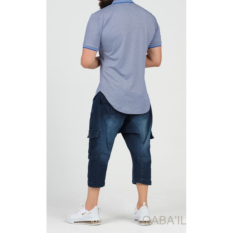 Pantacourt Cargo Jean Stretch - Qaba'il Pantacourt Cargo Jean Stretch - Qaba'il