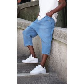 Bermuda Jean Stretch Homme - Coupe droite, tissu résistant, 4 coloris - Qaba'il