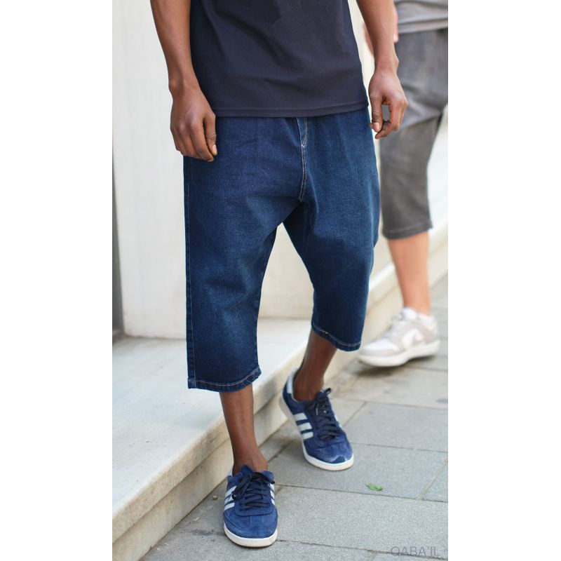 Bermuda Jean Stretch Homme - Coupe droite, tissu résistant, 4 coloris - Qaba'il