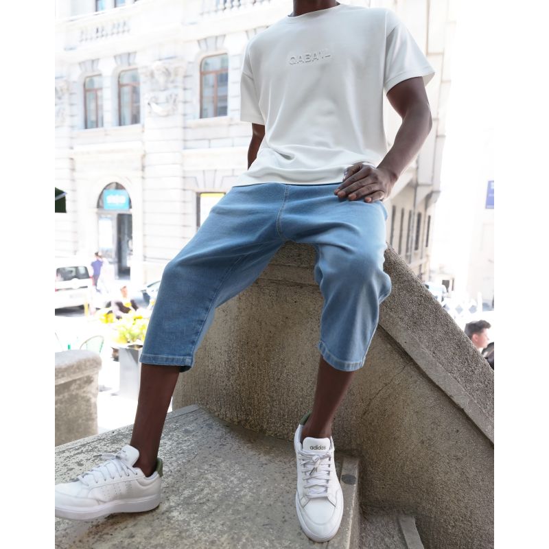 Bermuda Jean Stretch Homme - Coupe droite, tissu résistant, 4 coloris - Qaba'il