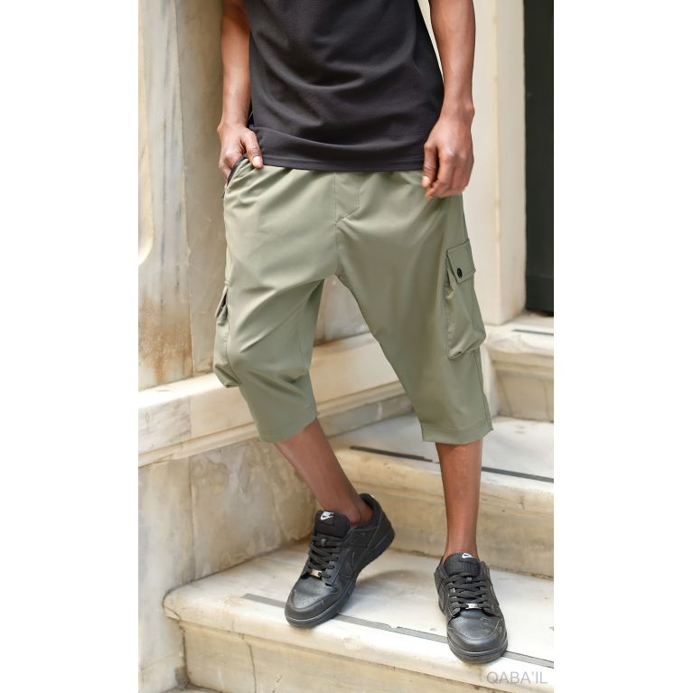 Pantacourt Cargo TREK Homme – Tissu technique léger, style Bootcamp été - Qaba'il Pantacourt Cargo TREK Homme – Tissu technique léger, style Bootcamp été - Qaba'il