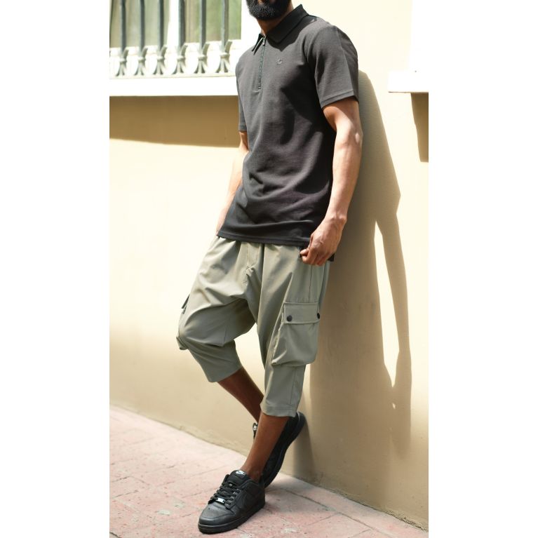 Pantacourt Cargo TREK Homme – Tissu technique léger, style Bootcamp été - Qaba'il Pantacourt Cargo TREK Homme – Tissu technique léger, style Bootcamp été - Qaba'il