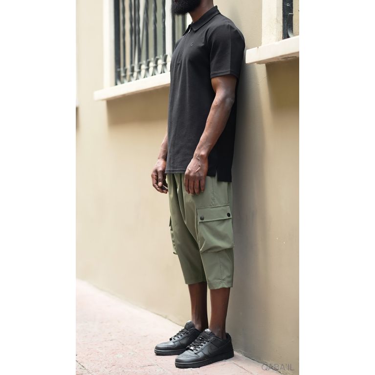 Pantacourt Cargo TREK Homme – Tissu technique léger, style Bootcamp été - Qaba'il Pantacourt Cargo TREK Homme – Tissu technique léger, style Bootcamp été - Qaba'il