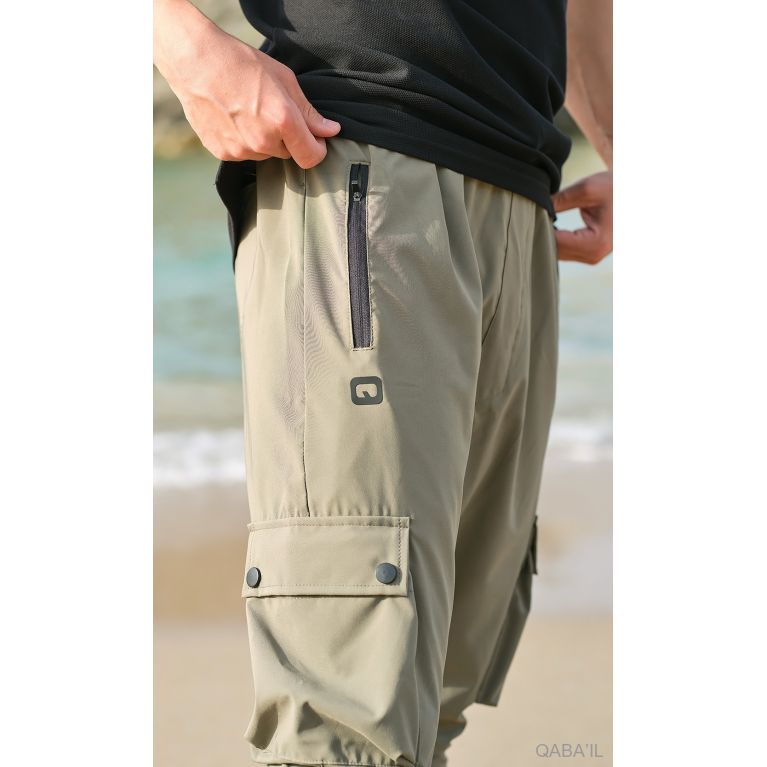 Pantacourt Cargo TREK Homme – Tissu technique léger, style Bootcamp été - Qaba'il Pantacourt Cargo TREK Homme – Tissu technique léger, style Bootcamp été - Qaba'il
