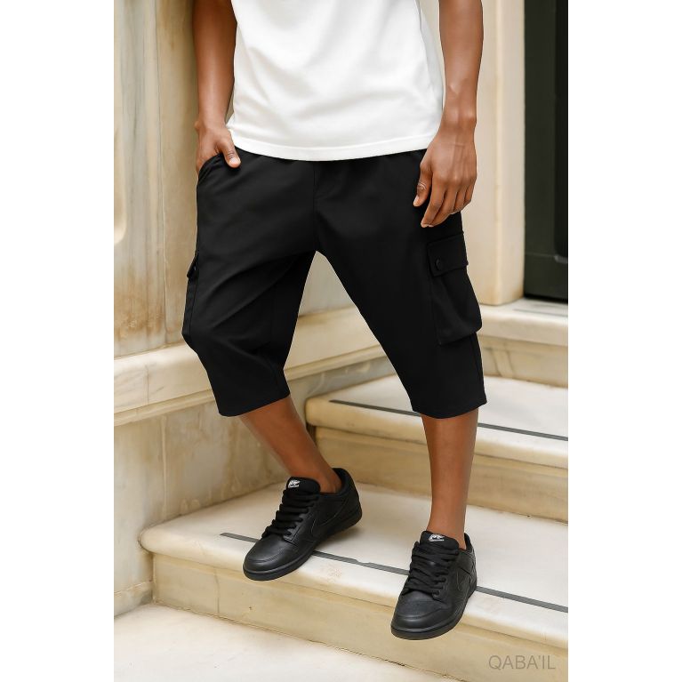 Pantacourt Cargo TREK Homme – Tissu technique léger, style Bootcamp été - Qaba'il Pantacourt Cargo TREK Homme – Tissu technique léger, style Bootcamp été - Qaba'il