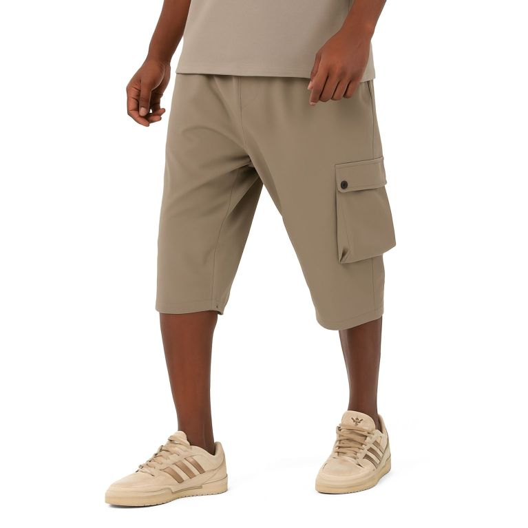 Pantacourt Cargo TREK Homme – Tissu technique léger, style Bootcamp été - Qaba'il Pantacourt Cargo TREK Homme – Tissu technique léger, style Bootcamp été - Qaba'il