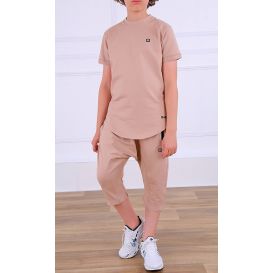 Ensemble Nautik Kid - Sarouel + T-Shirt de 3 à 16 ans - Beige - Qaba'il