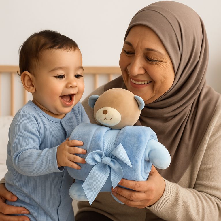 Doudou avec Plaid - peluche islam sans yeux - Soundouss Doudou avec Plaid - peluche islam sans yeux - Soundouss