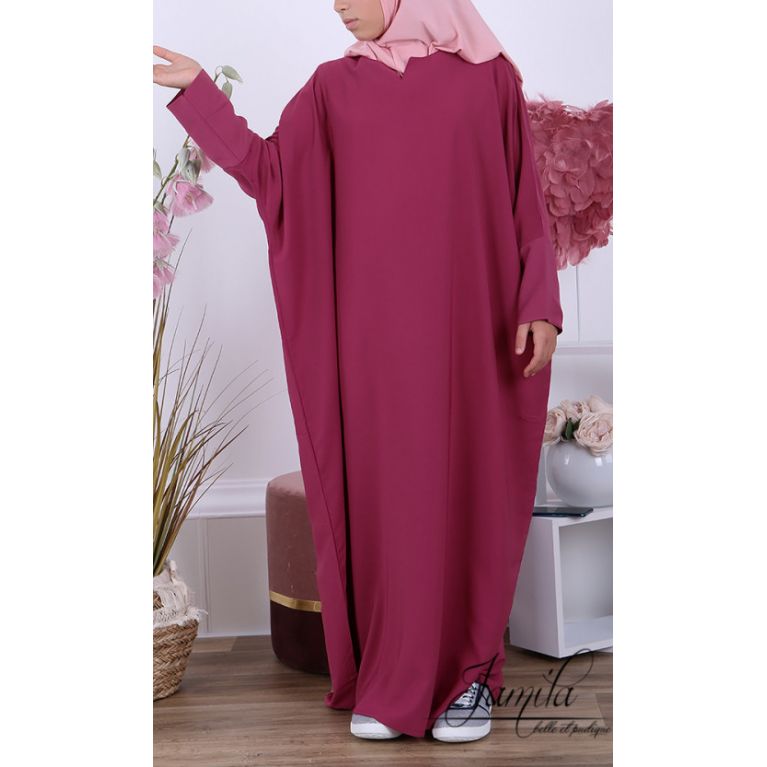 copy ofAbaya Papillon Fille Microfibre Enfant - Bleu Pastel - Jamila