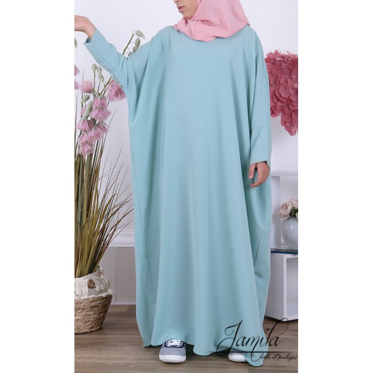 copy ofAbaya Papillon Fille Microfibre Enfant - Bleu Pastel - Jamila
