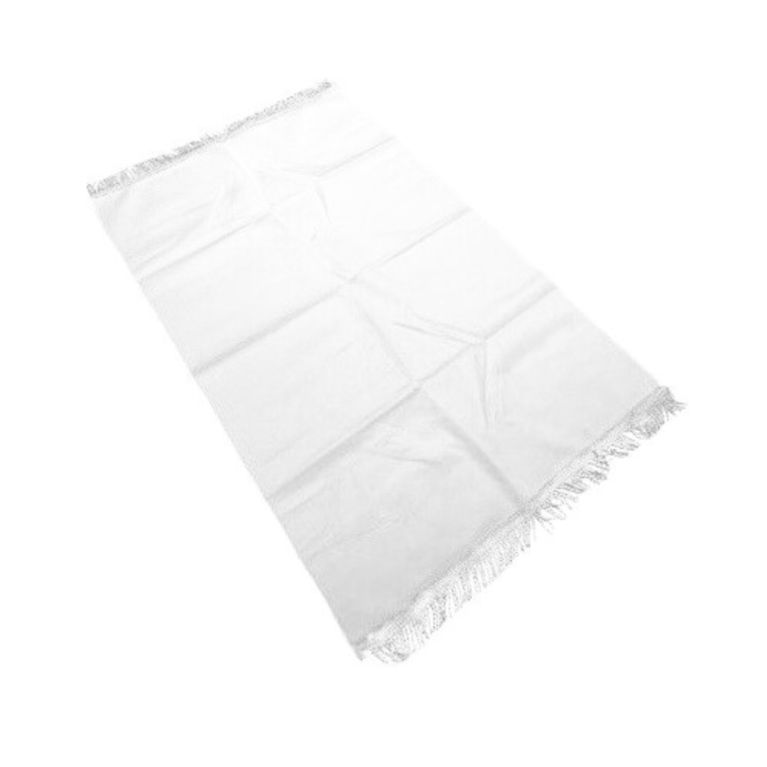 Tapis de Prière Blanc , Adulte Personnalisable - Velours Uni - Dimensions 69 x 107 cm