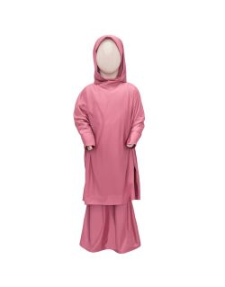 Robe Prière Enfant Fille - Abaya Longue Avec Hijab - Tenue Musulmane Confortable - Cérémonie Quotidien