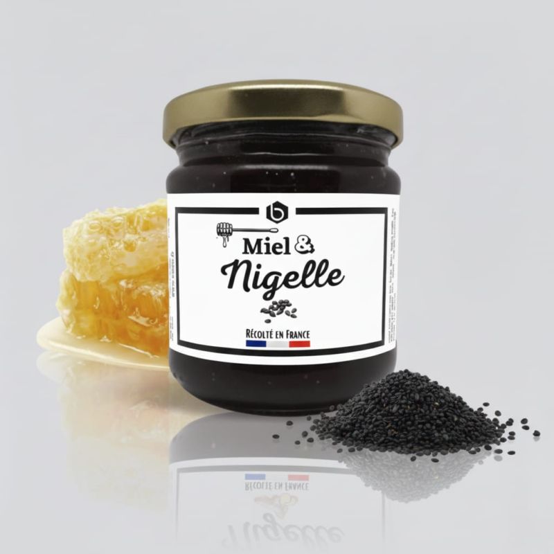 Miel et Nigelle - Miel 100% Naturel de France - 240 gr - Beelal
