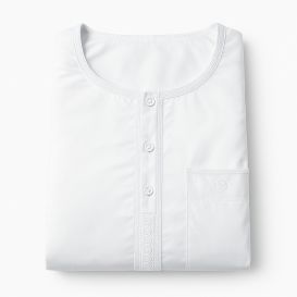 Qamis Homme – Tissu Glacé Coréen – Col Rond – Manches court– Soundouss