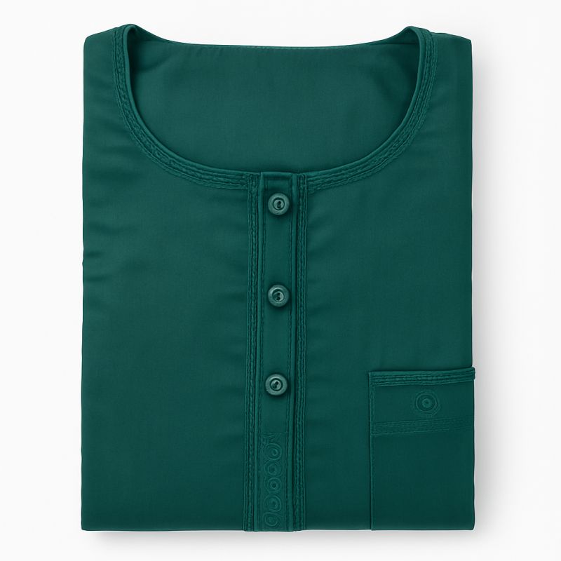 Qamis Homme – Tissu Glacé Coréen – Col Rond – Manches Longues – Soundouss