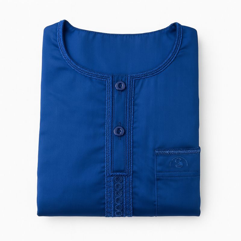 Qamis Enfant– Tissu Glacé Coréen – Col Rond - Manches Courtes – Soundouss