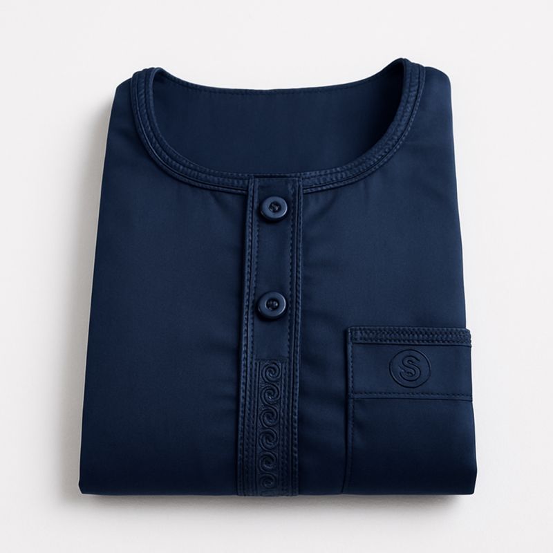 Qamis Enfant– Tissu Glacé Coréen – Col Rond – Manches Longues – Soundouss