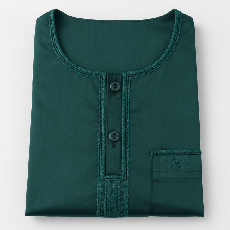 Qamis Enfant– Tissu Glacé Coréen – Col Rond – Manches Longues – Soundouss