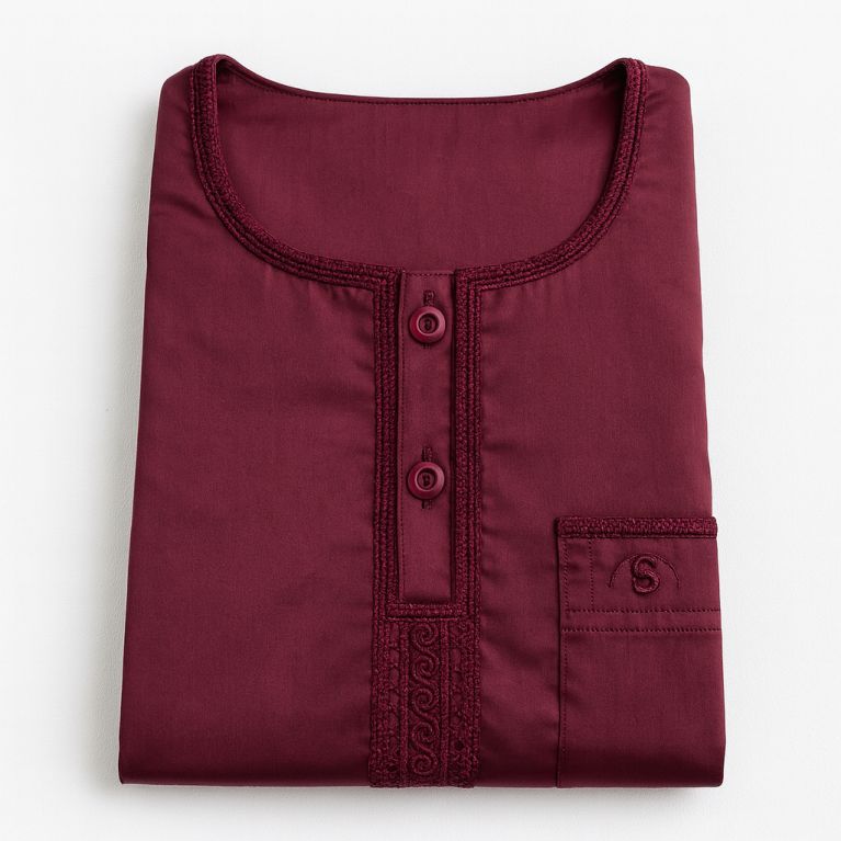 Qamis Enfant– Tissu Glacé Coréen – Col Rond – Manches Longues – Soundouss