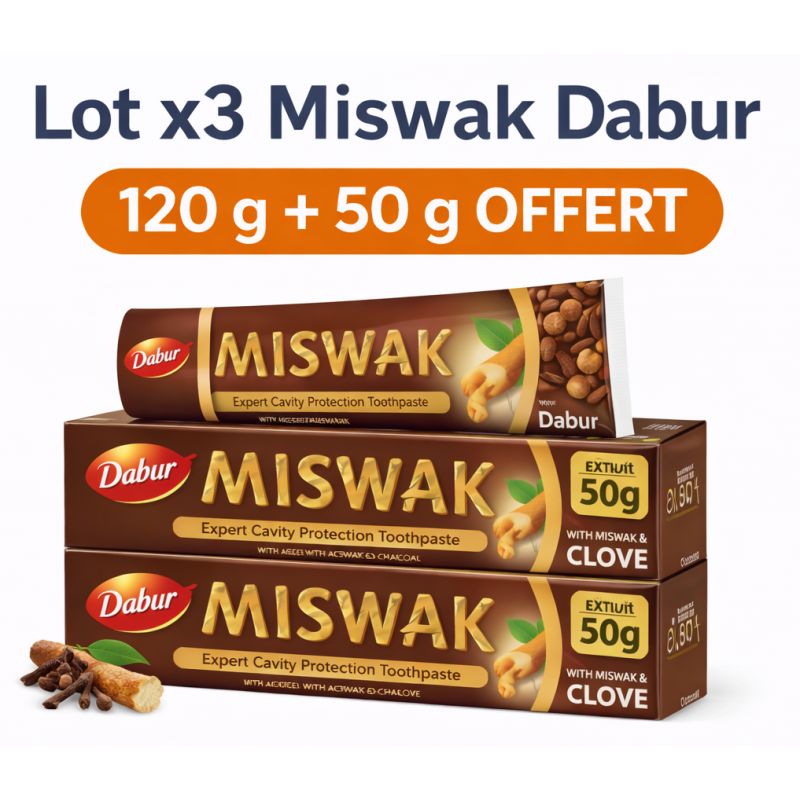 copy ofcopy ofcopy ofMiswak Toothpaste Bundle x3 Dabur – Natural Care, Whitening & Protection