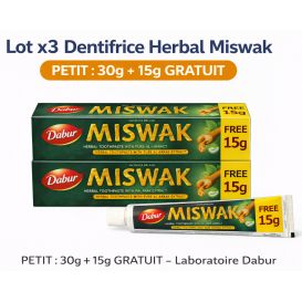 Pack découverte x3 Dentifrice Miswak Dabur – Format compact naturel