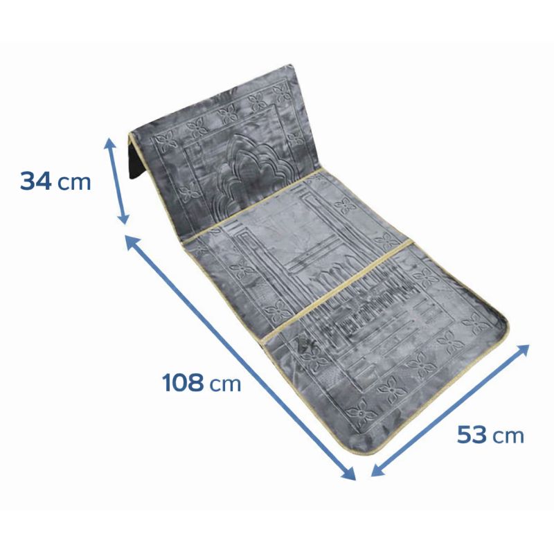 Tapis de Prière avec dossier et motifs- Gris