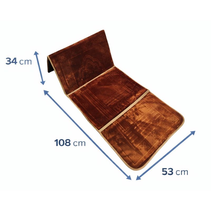 Tapis de Prière avec dossier et motifs- Marron
