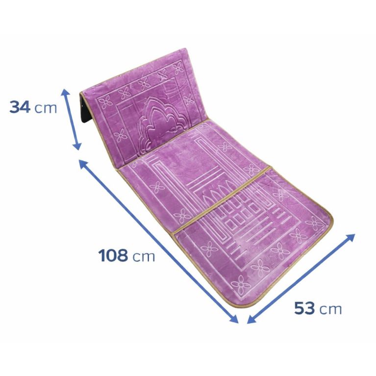 Tapis de Prière avec dossier et motifs- Rose