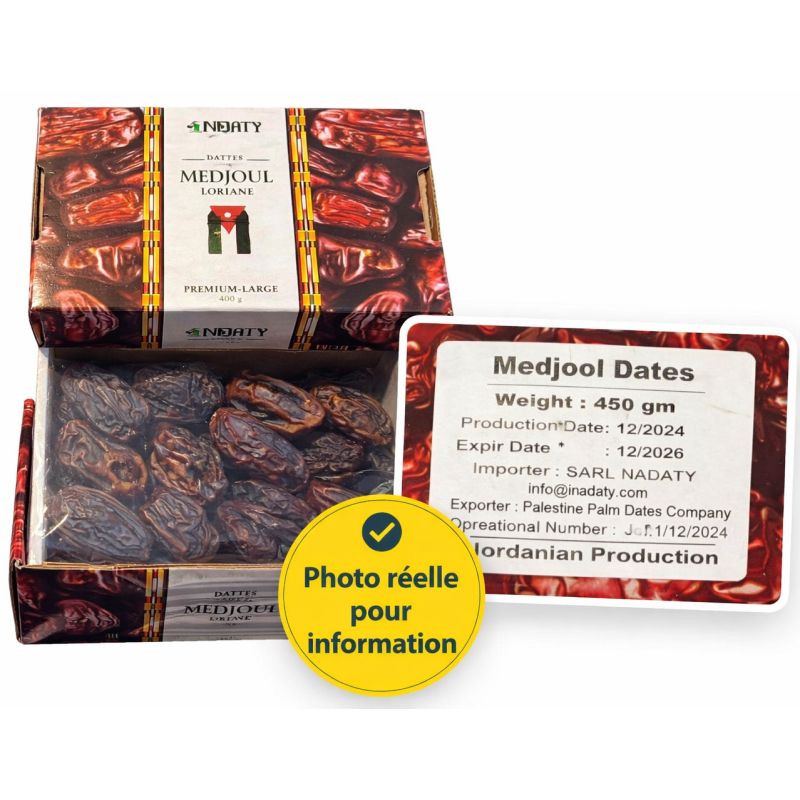 Dattes Medjoul - Premium Large - Nadaty - 450gr - Garantie Jordanie