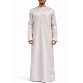 Qamis Homme – Tissu Glacé Coréen – Col Rond – Manches Longues – Soundouss
