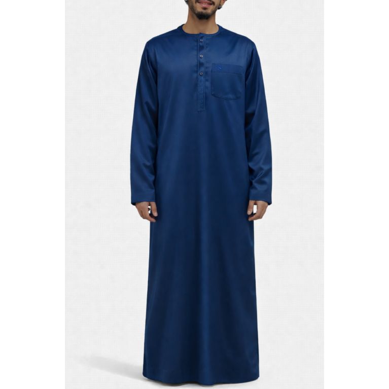 Qamis Homme – Tissu Glacé Coréen – Col Rond – Manches Longues – Soundouss