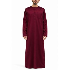 Qamis Homme – Tissu Glacé Coréen – Col Rond – Manches Longues – Soundouss