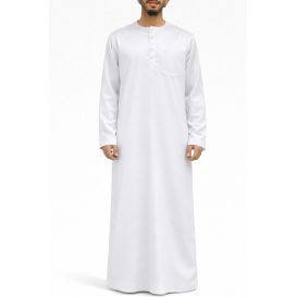 Qamis Homme – Tissu Glacé Coréen – Col Rond – Manches Longues – Soundouss