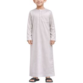 Qamis Enfant– Tissu Glacé Coréen – Col Rond – Manches Longues – Soundouss